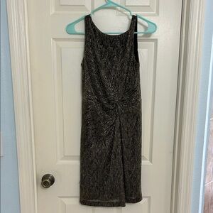 Calvin Klein Metallic Black Sleeveless Midi Dress